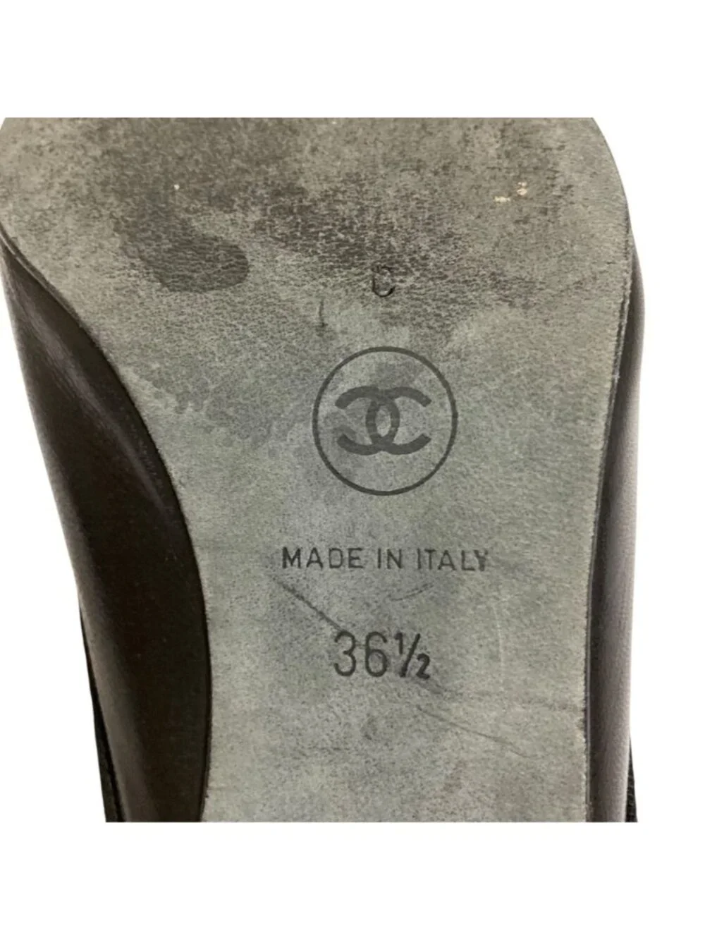 Chanel CC Logo Pointed Toe Sandals Black